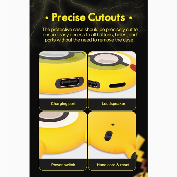 BNWT Yellow Silicone Case for Poke GO Plus +, Soft Silicone Wrist Strap Pikachu - Picture 3 of 9